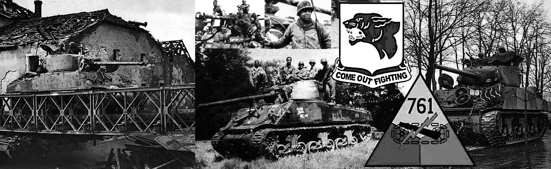 Sherman M4A3 (76), VVSS   "Black Panthers", 761st Tank Battalion, Task Force Rhine, Germany 1945