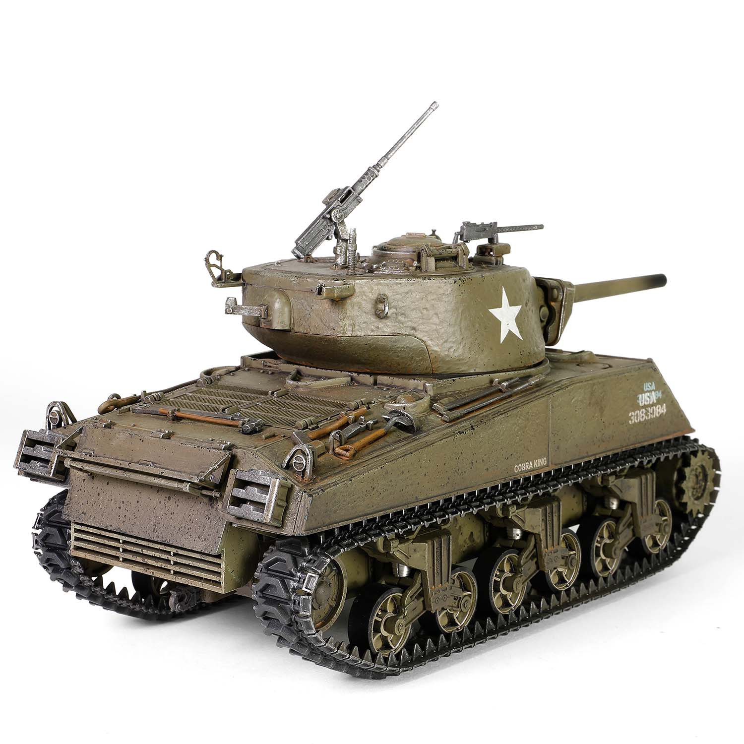 U.S. medium tank Sherman M4A3E2 (75) Jumbo “Cobra King” “First in Bastogne”, George Smith Patton’s 4th A.Div. 3rd Army, Bastogne area, 26 Dec, 1944