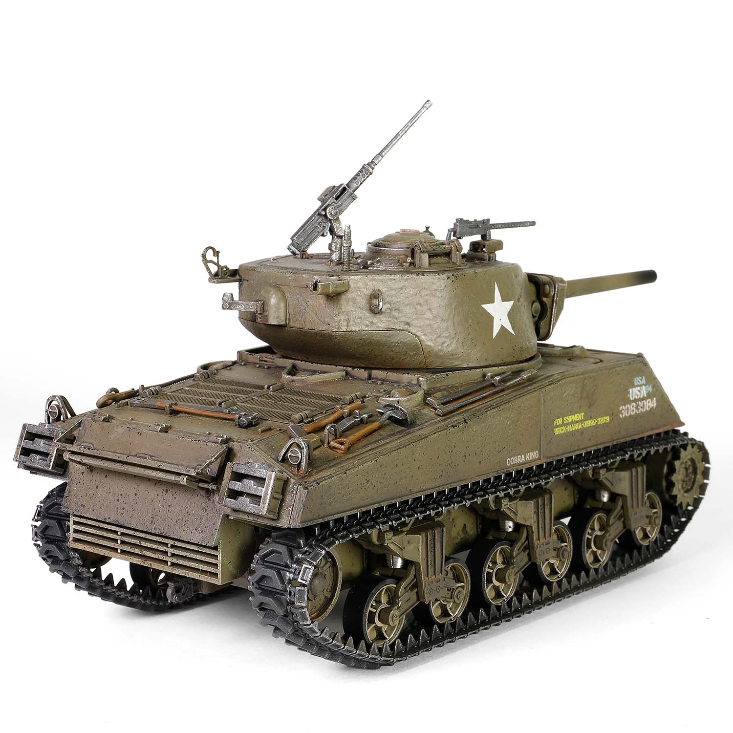 U.S. medium tank Sherman M4A3E2 (75) Jumbo “Cobra King” “First in Bastogne”, George Smith Patton’s 4th A.Div. 3rd Army, Bastogne area, 26 Dec, 1944