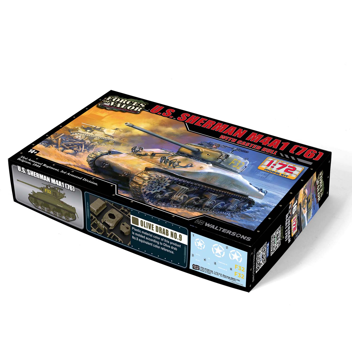 Sherman M4A1 (76) tank 33rd Armored Regiment, 3rd Armored Division, Belgium, Spetember 1944