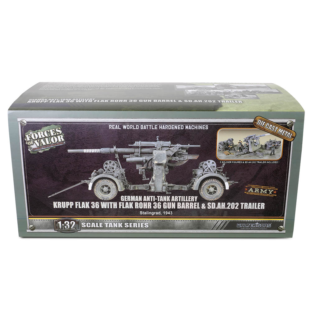 Krupp Flak 36 with Flak Rohr 36 gun barrel & sd. 202 tow vehicle German Army, Stalingrad, USSR