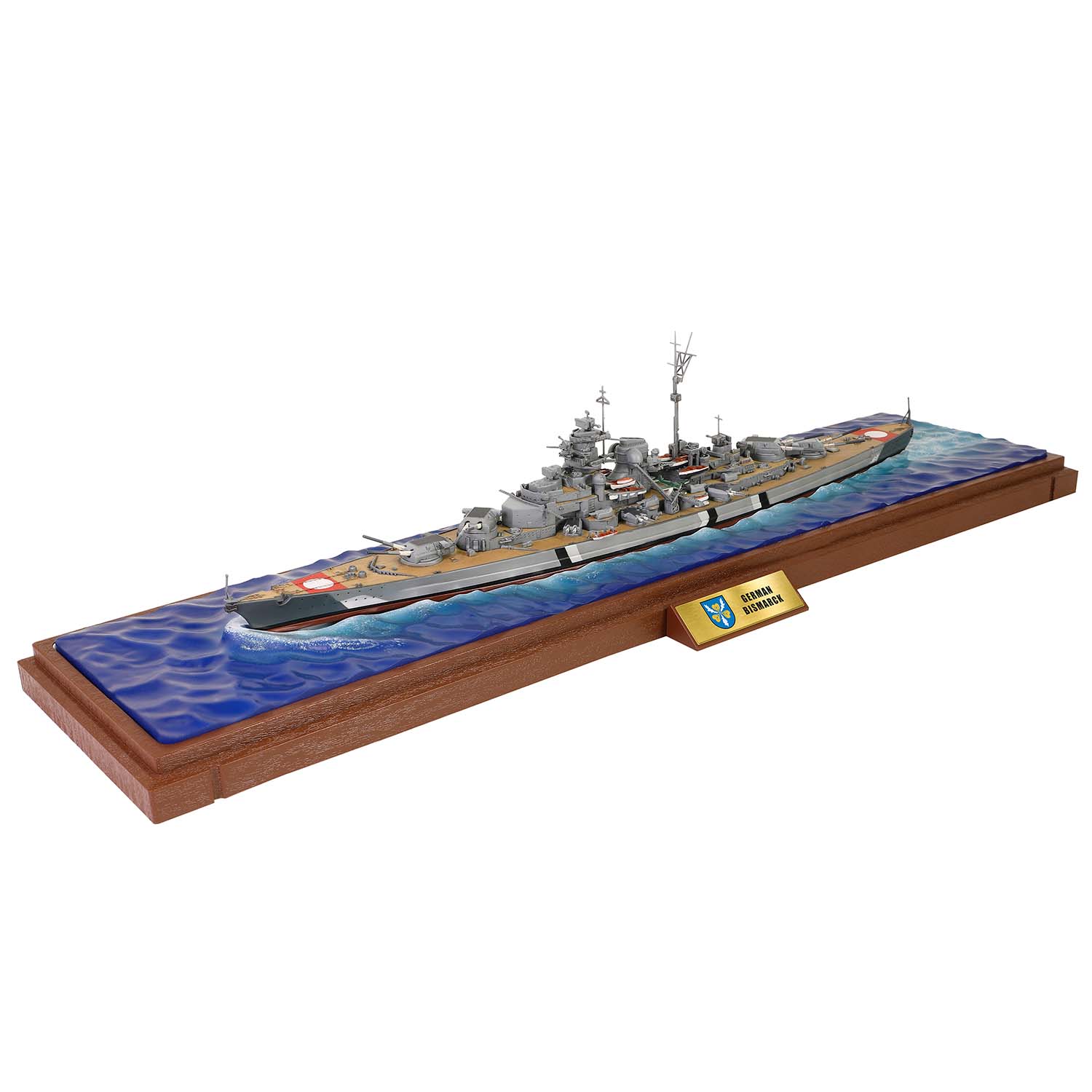 German Battleship, Bismarck, Waterline display version Battle of the Denmark Strait, May