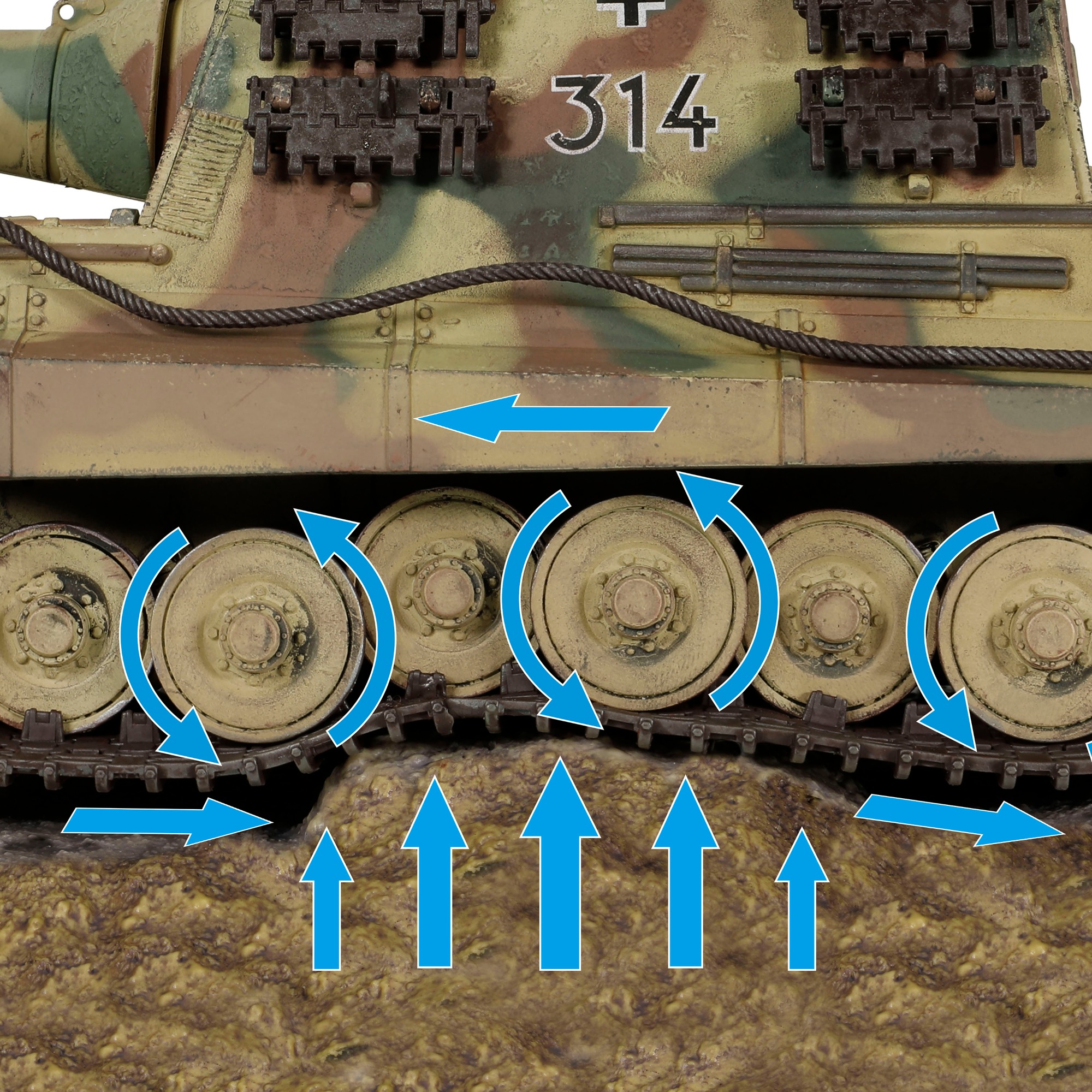 Working Suspension & Free Spinning Roadwheels