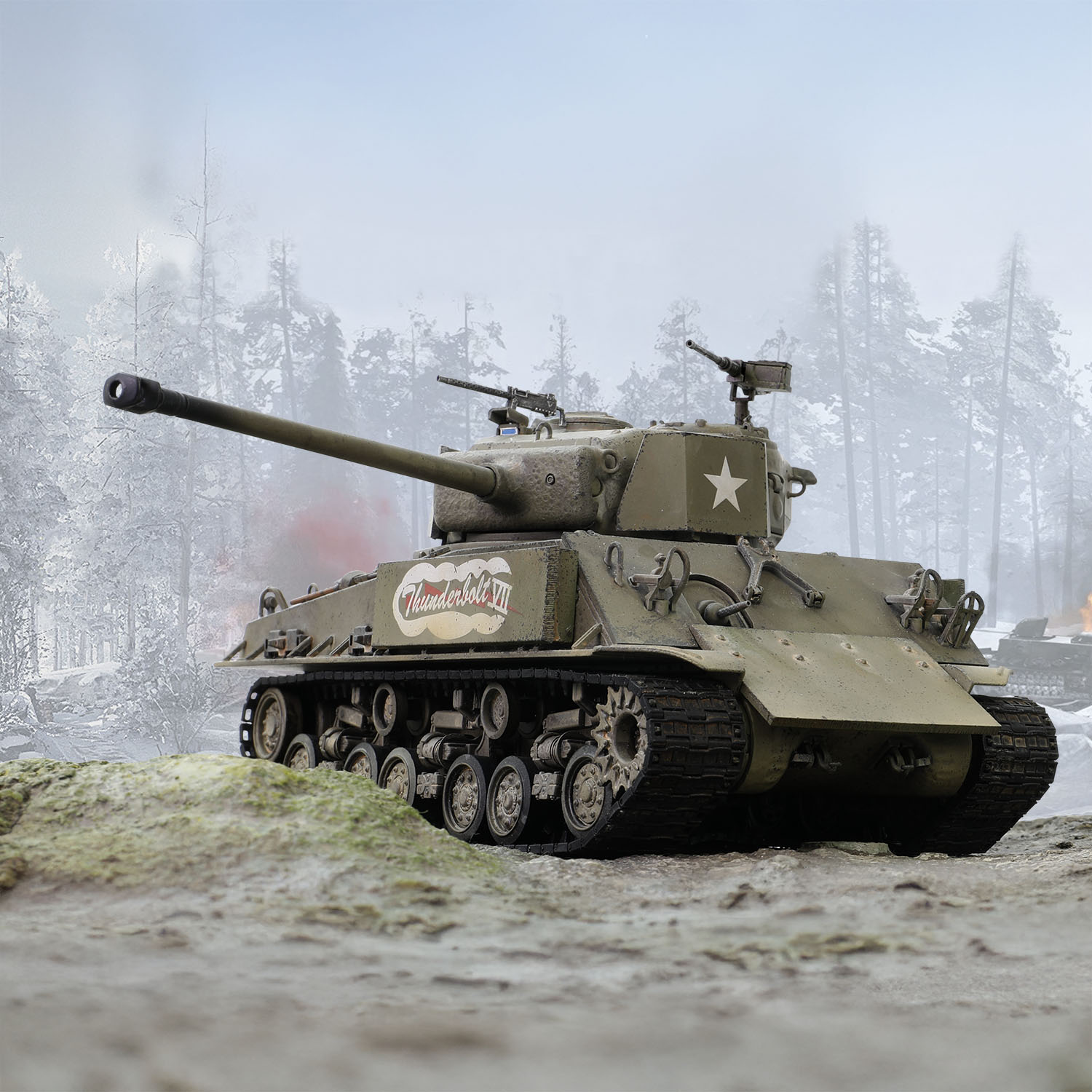 U.S. Sherman M4A3E8(76) Medium Tank “Thunderbolt VII,” 37th Tank Battalion, 4th Armored Division, Germany 1945