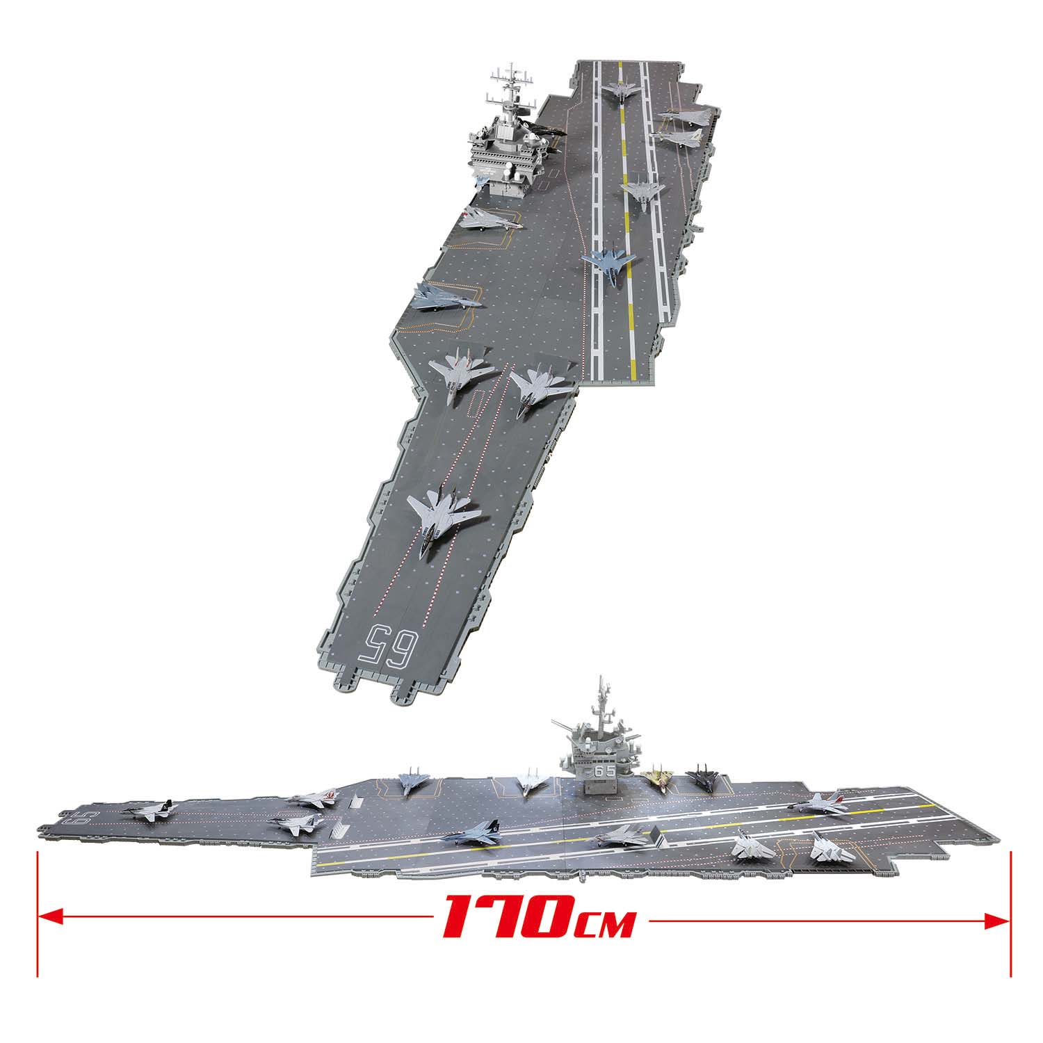 After collecting 13 products, they can be assembled into a complete 170cm long CVN-65 deck!
