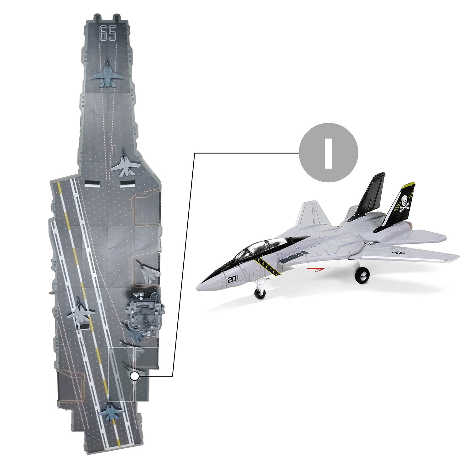 The complete position of section I of the CVN-65 deck